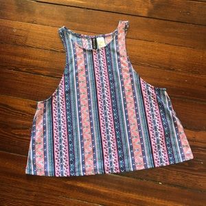 Divided Striped Crop Top